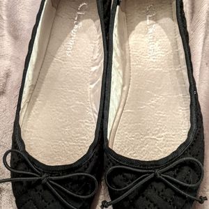 Black Velvet flat slippers women's